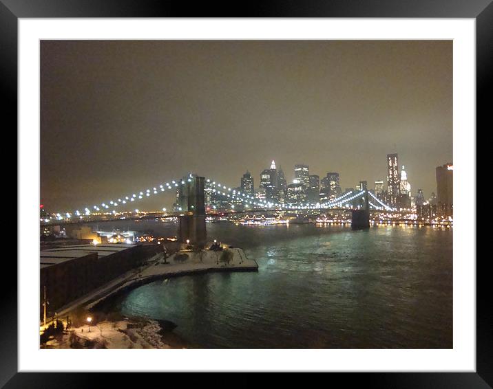 Brooklyn Bridge Framed Mounted Print by Mark Burnett