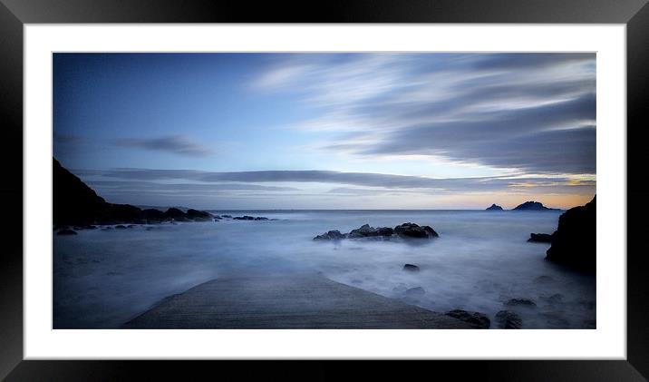 AUTUMN EVENING CAPE CORNWALL Framed Mounted Print by Anthony R Dudley (LRPS)