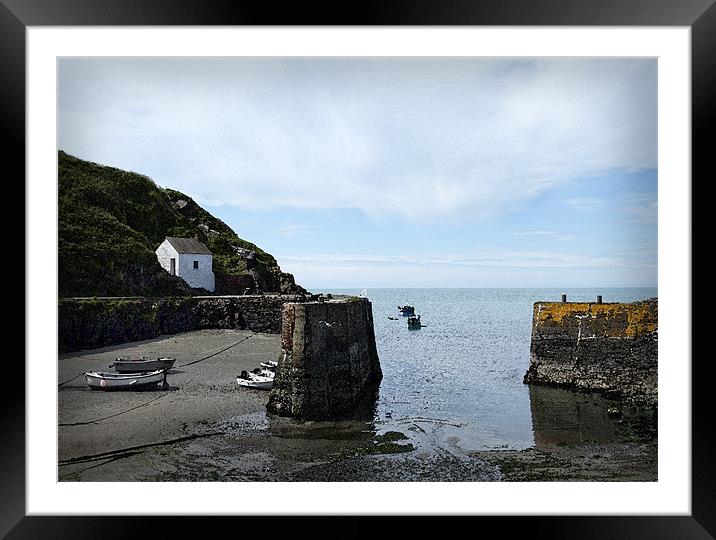 THE QUAY PORTHGAIN Framed Mounted Print by Anthony R Dudley (LRPS)