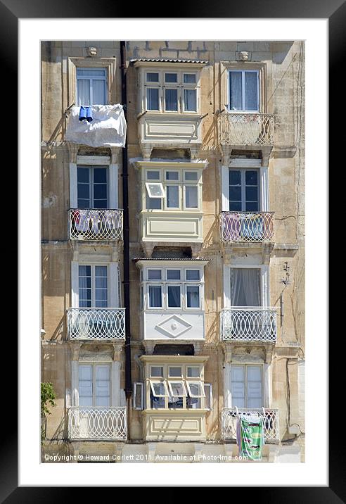 Windows and balconies Framed Mounted Print by Howard Corlett