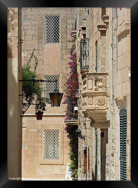 Mdina alleyway Framed Print by Howard Corlett