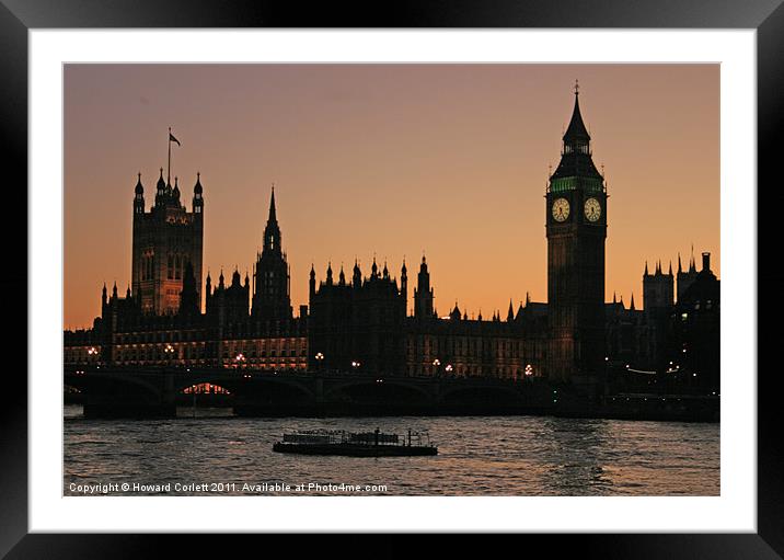 Westminster Sunset Framed Mounted Print by Howard Corlett