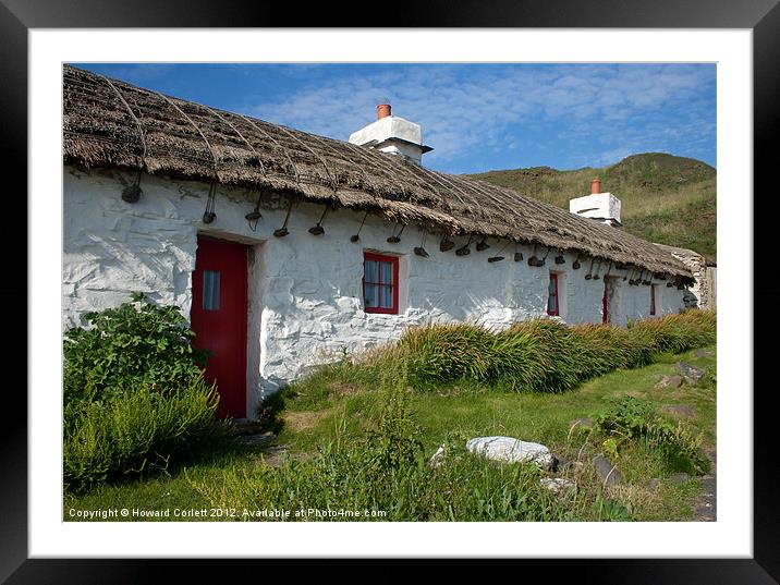 Manx Tholtan Cottages Framed Mounted Print by Howard Corlett