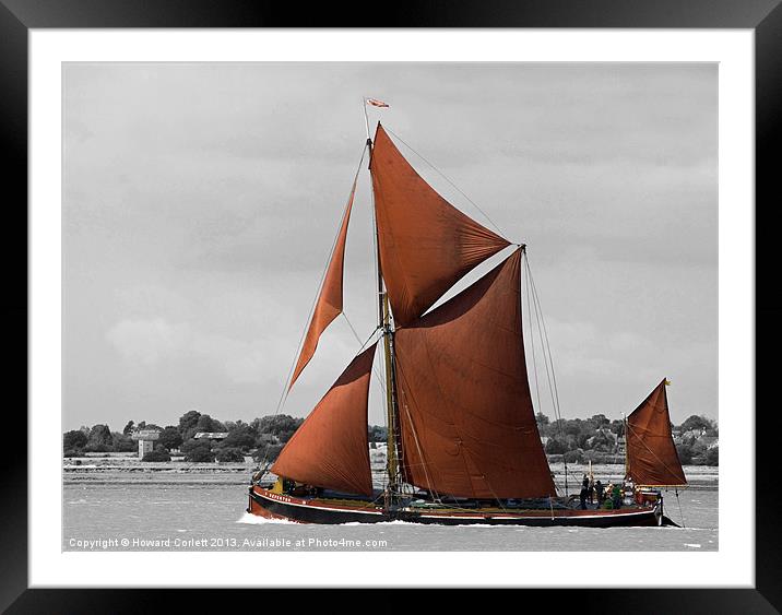 Thames Barge Repertor Framed Mounted Print by Howard Corlett