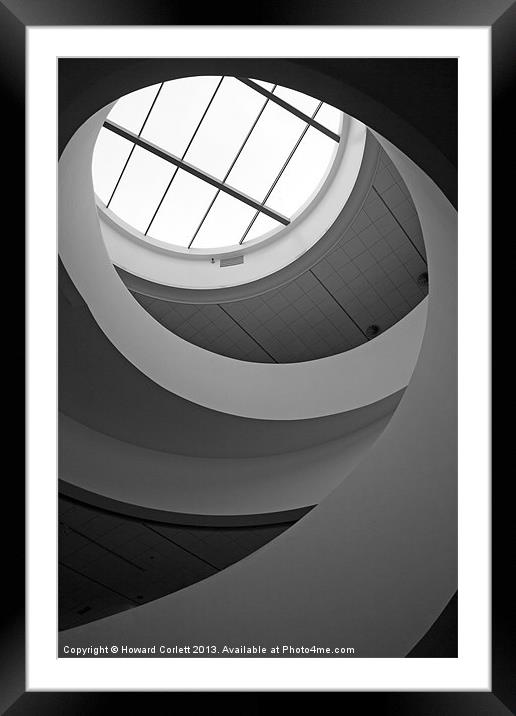 Liverpool staircase B&W Framed Mounted Print by Howard Corlett
