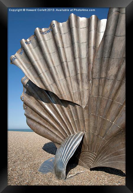 Aldeburgh shell sculpture Framed Print by Howard Corlett