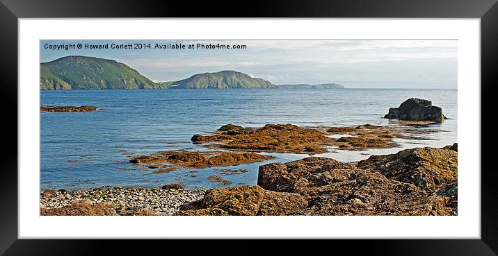 Niarbyl Bay Panorama Framed Mounted Print by Howard Corlett