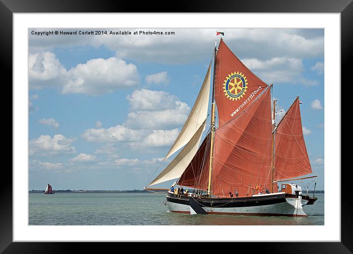 Thames Barge Cambria Framed Mounted Print by Howard Corlett