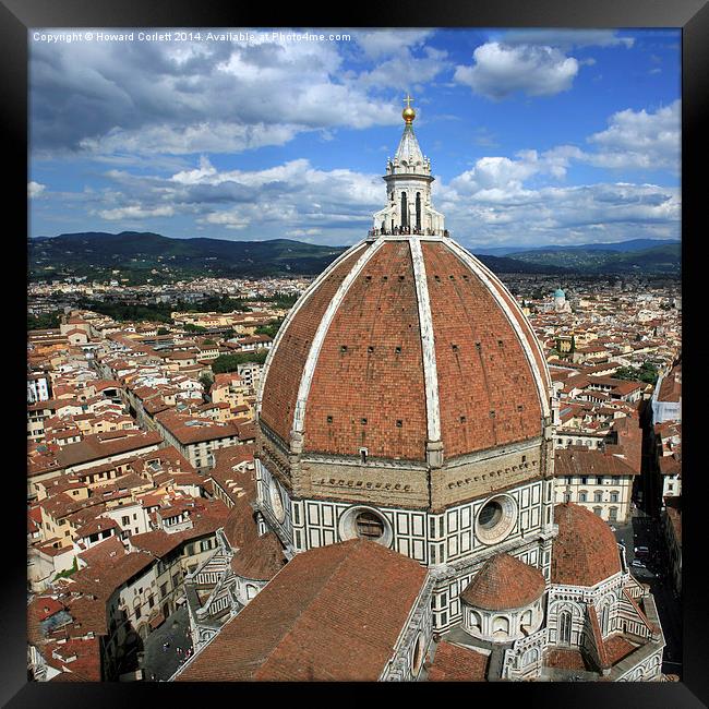 The Duomo Florence panorama Framed Print by Howard Corlett