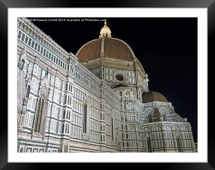 The Duomo Florence at night Framed Mounted Print by Howard Corlett