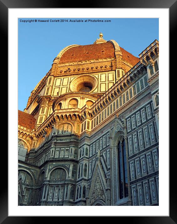 Evening light on the Duomo  Framed Mounted Print by Howard Corlett