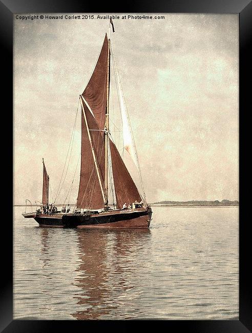 Thames barge Repertor  Framed Print by Howard Corlett