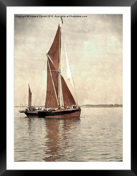 Thames barge Repertor  Framed Mounted Print by Howard Corlett