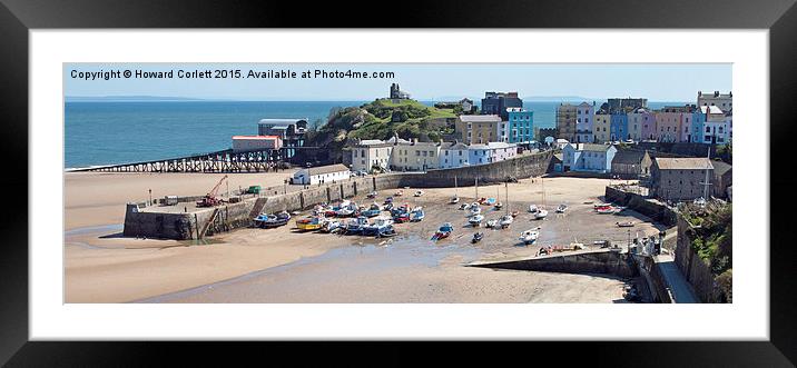 Tenby Harbour Panorama  Framed Mounted Print by Howard Corlett
