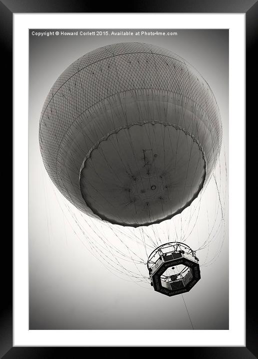 Tethered balloon  Framed Mounted Print by Howard Corlett