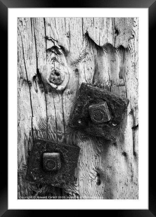 Knots and bolts monochrome Framed Mounted Print by Howard Corlett