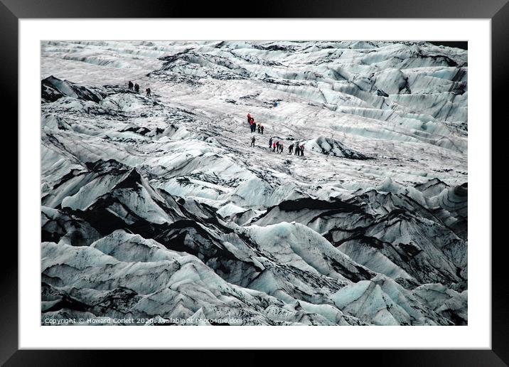 Climbing the glacier Framed Mounted Print by Howard Corlett