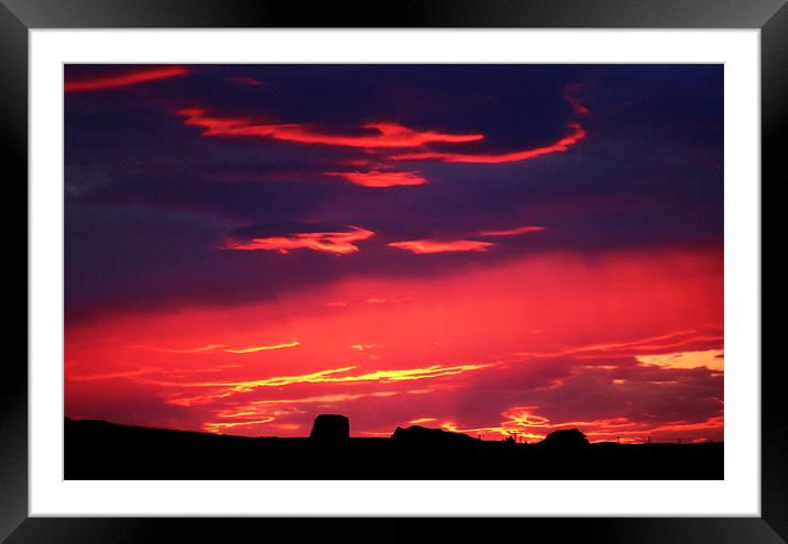 Sunset over Monreith Framed Mounted Print by ANGELA MCCLINTON