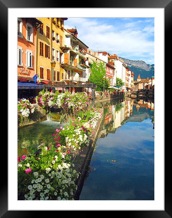 Annecy Flowers Framed Mounted Print by Gary Miles