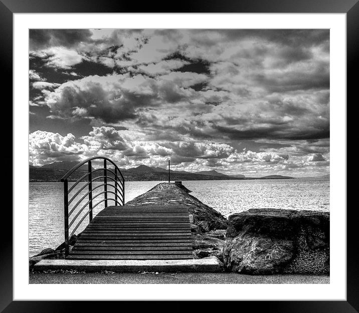 Lake Geneva Clouds Monochrome Framed Mounted Print by Gary Miles