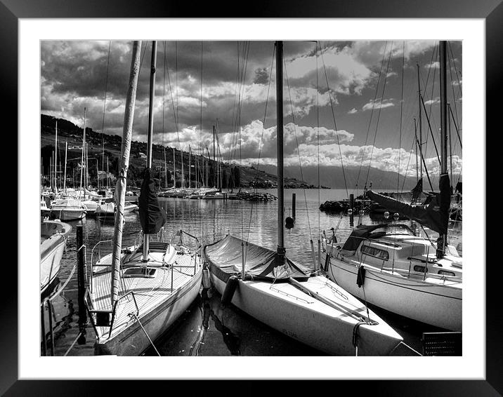 Lake Geneva Boats Framed Mounted Print by Gary Miles