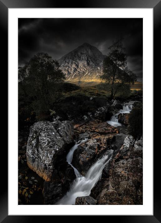 Glen Etive Falls  Framed Mounted Print by Simon Wrigglesworth