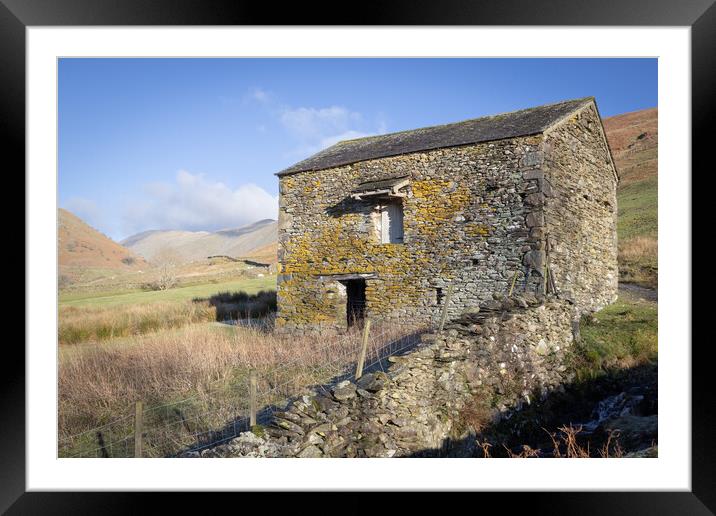 A winters barn Framed Mounted Print by Simon Wrigglesworth
