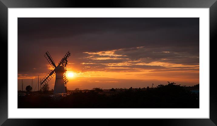 Horsey Sunset Framed Mounted Print by Simon Wrigglesworth