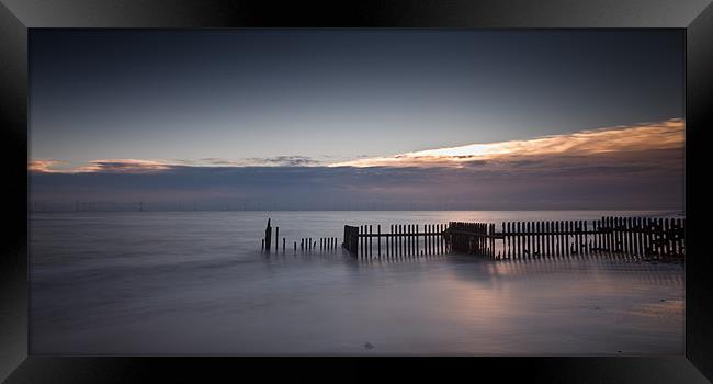 Norfolk beach sunrise Framed Print by Simon Wrigglesworth