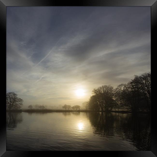 Norfolk Misty Mornings Framed Print by Simon Wrigglesworth