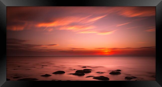 Hunstanton Sunset Framed Print by Simon Wrigglesworth