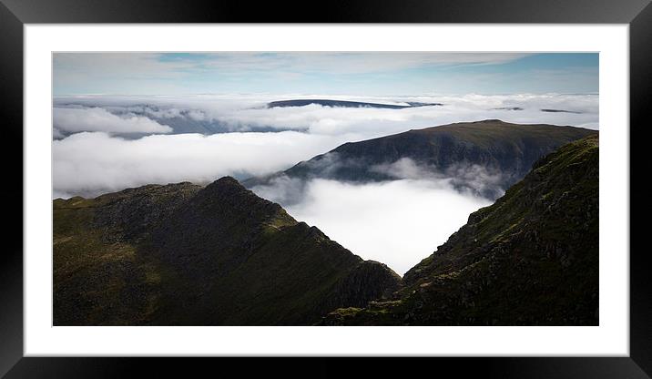 Striding Edge Framed Mounted Print by Simon Wrigglesworth