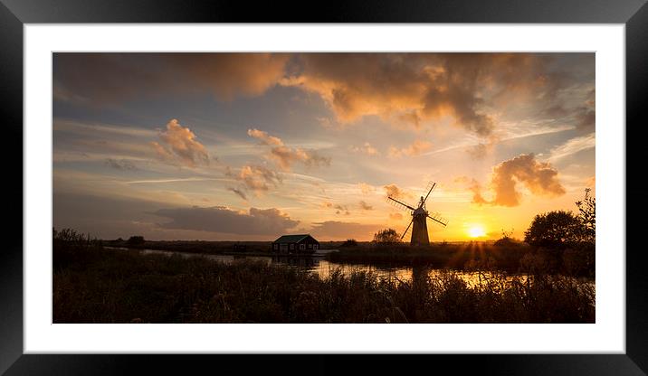 Norfolk Sunset Framed Mounted Print by Simon Wrigglesworth
