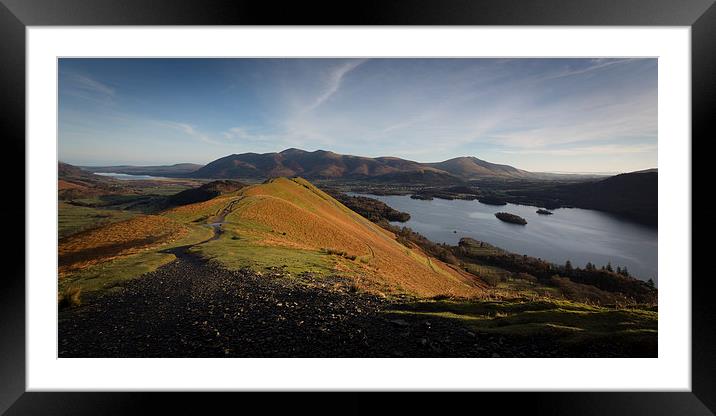Cat Bells Dawn Framed Mounted Print by Simon Wrigglesworth