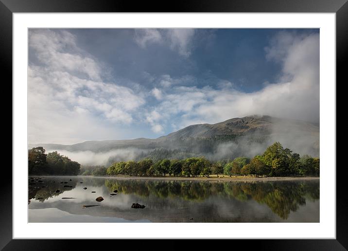 The Mists of Lubnaig Framed Mounted Print by Simon Wrigglesworth