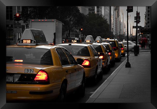 New York Taxi Framed Print by Simon Wrigglesworth