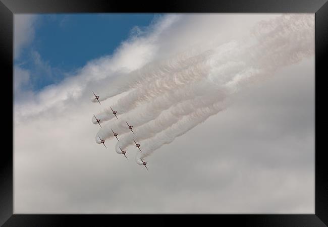 Red Arrows Framed Print by Simon Wrigglesworth
