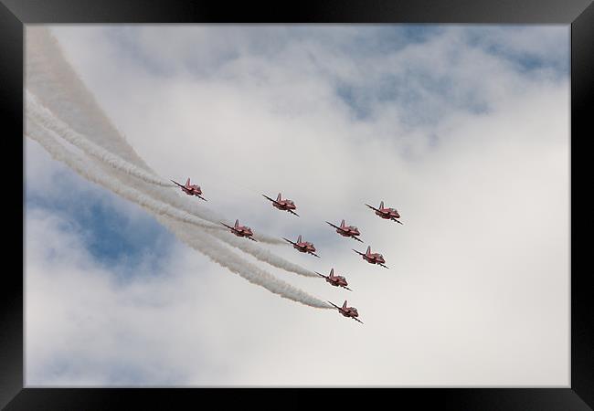 Red Arrows Framed Print by Simon Wrigglesworth