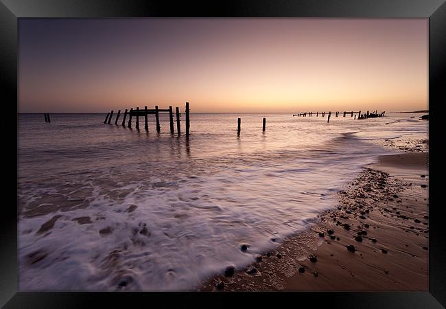 Sunrise - Happisburgh Framed Print by Simon Wrigglesworth