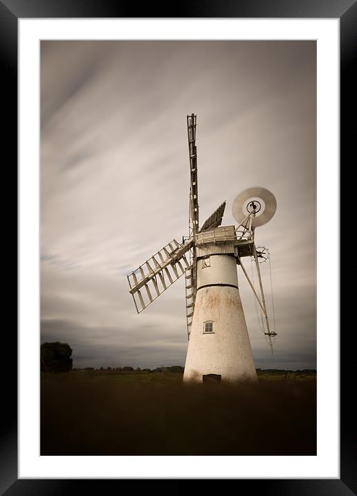 Windy Windmill Framed Mounted Print by Simon Wrigglesworth