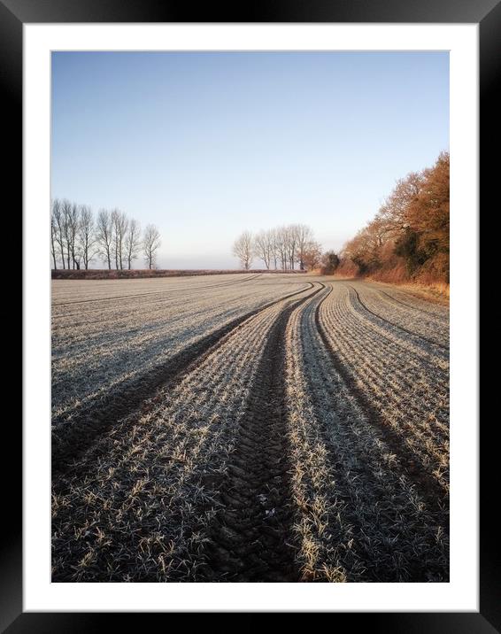 Frosty Fields Framed Mounted Print by Simon Wrigglesworth