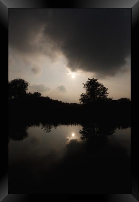 Sunset river Framed Print by Simon Wrigglesworth