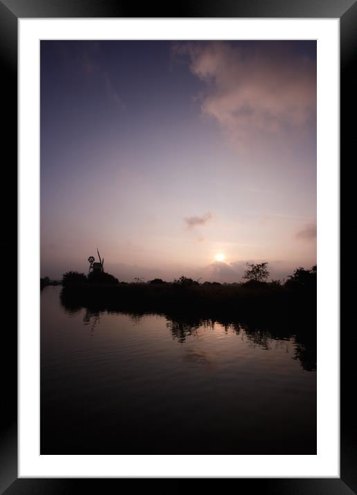 Norfolk Broads Sunset Framed Mounted Print by Simon Wrigglesworth