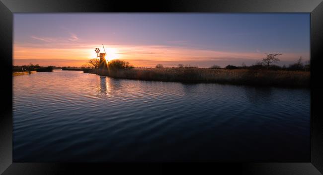 Norfolk Sunset Framed Print by Simon Wrigglesworth
