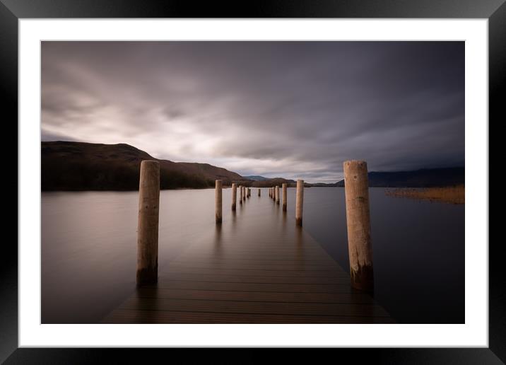 ladore wooden jetty Framed Mounted Print by Simon Wrigglesworth