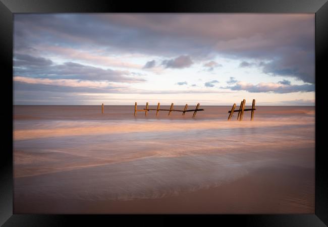 Norfolk coastal sunset Framed Print by Simon Wrigglesworth