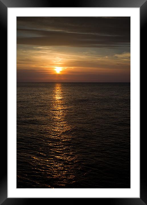 Cromer Sunset Framed Mounted Print by Simon Wrigglesworth