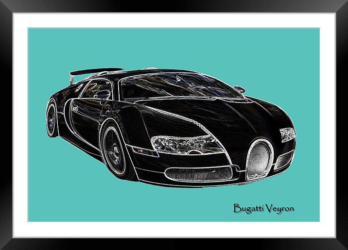 Bugatti Veyron sports car Framed Mounted Print by Tony Watson