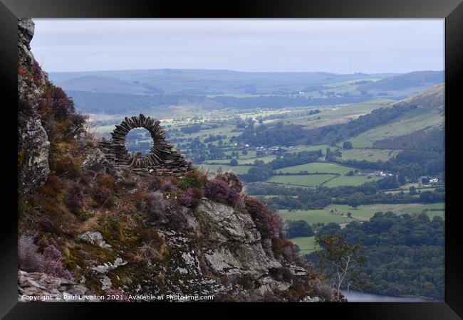 Stone Wall Circle on a Hill  Framed Print by Paul Leviston