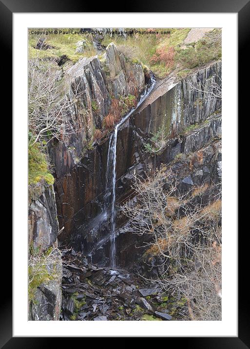  Walna Scar Waterfall Framed Mounted Print by Paul Leviston